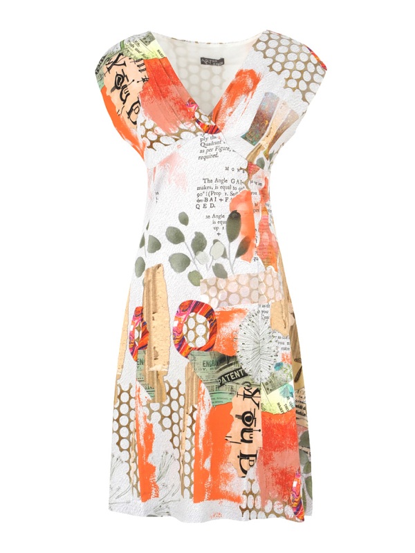 Dolcezza Kleid mit künstlerischem Patchwork-Print R2516