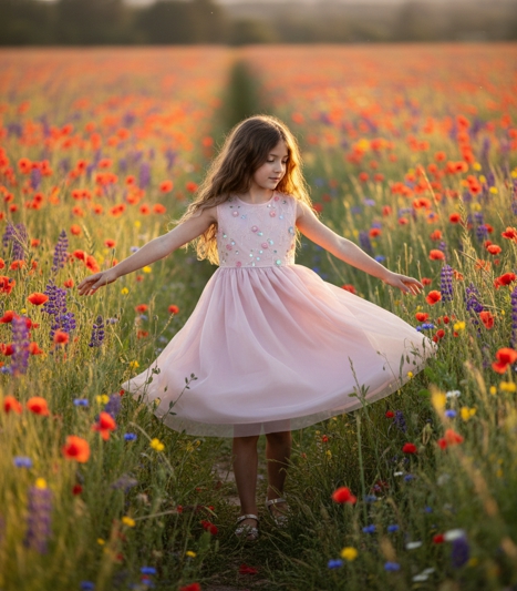 Girls Blumenkleid Topo Fashion rosa  213750-803