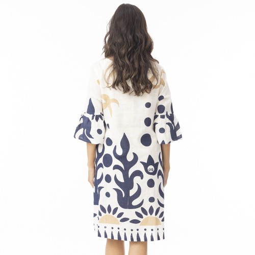 Orientique Nazca Dress Contemporary Frill Sleeve 40192 back