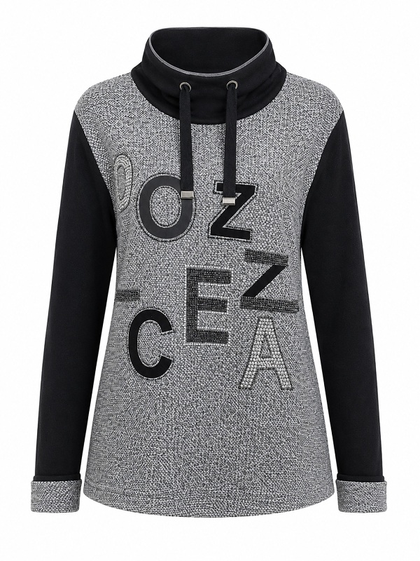 Sweat von Dolcezza, schwarz/silber meliert, 72174