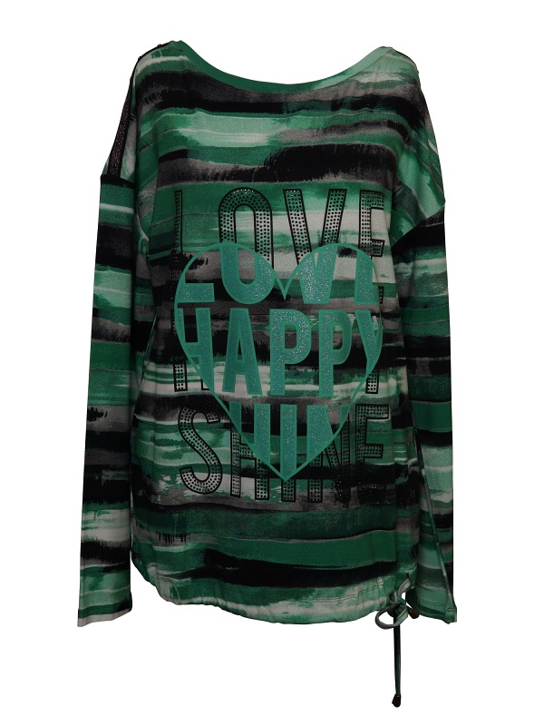 Top Secret Langarm Shirt - grün/schwarz 220911155 front