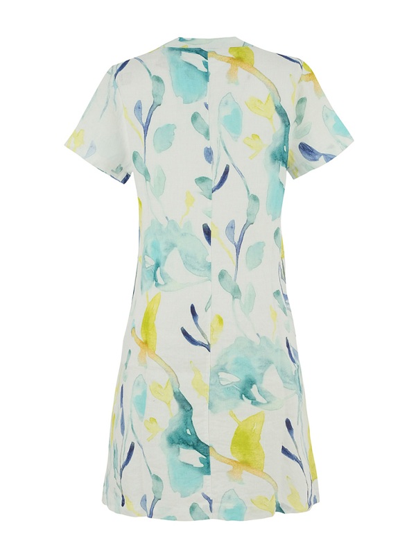 Dolcezza Sommerkleid mit floralem Aquarell-Print R2540 back