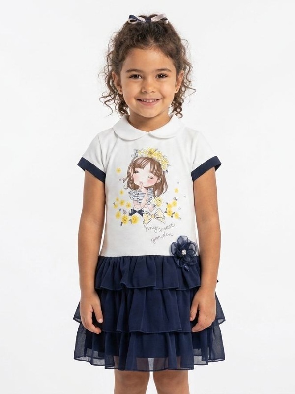 Chicco Kleid "My Sweet Garden", weiss blau  03840 style