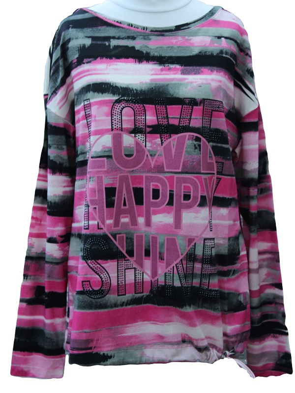 Top Secret Langarm Shirt - pink/schwarz 220911155