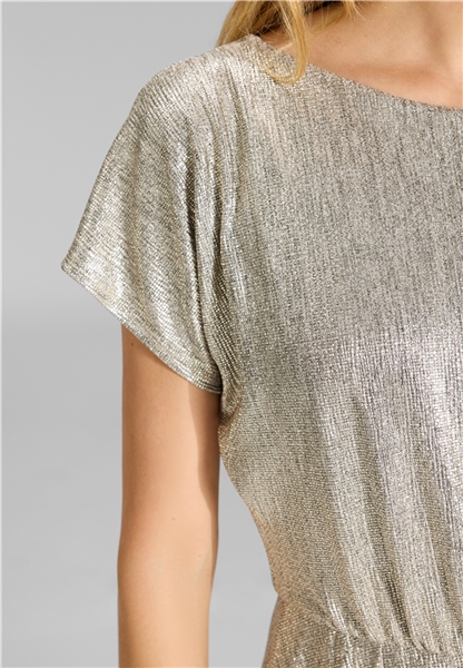 Cocktailkleid aus Satinchiffon, goldfarben, Swing