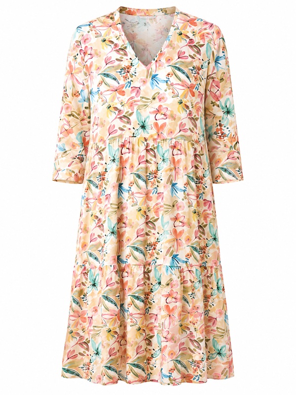 Florales Kleid mit Volantsaum von Lea H. 031816