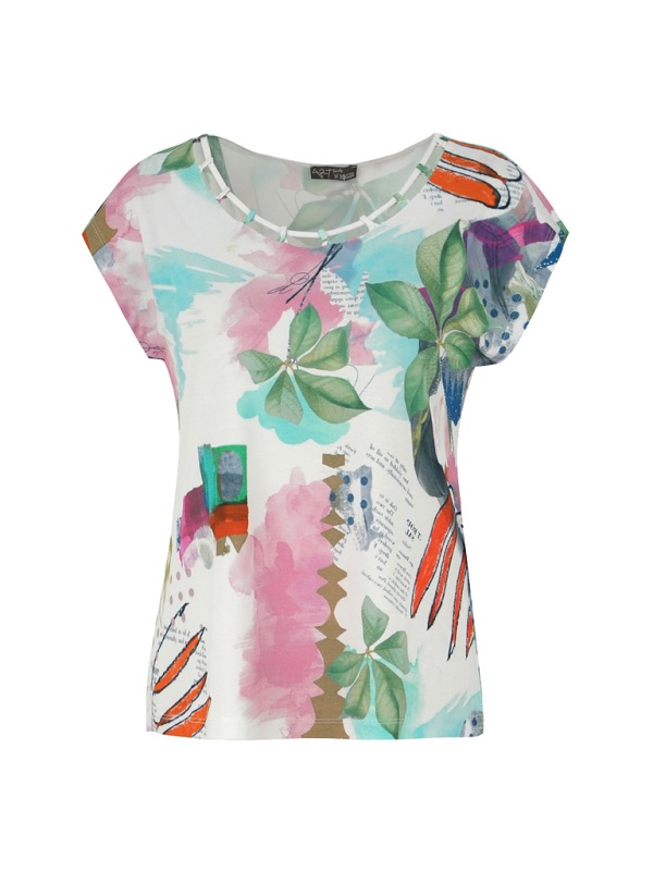 Dolcezza Shirt mit modernem Print-Mix D2502