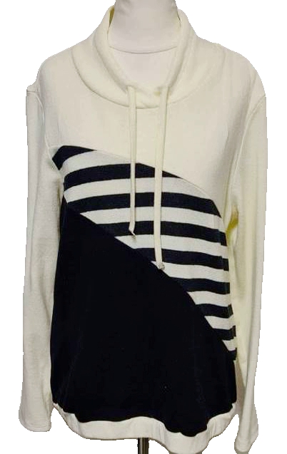 Flauschpullover von Seidel,offwhite/schwarz , made in Germany, X4001-13+