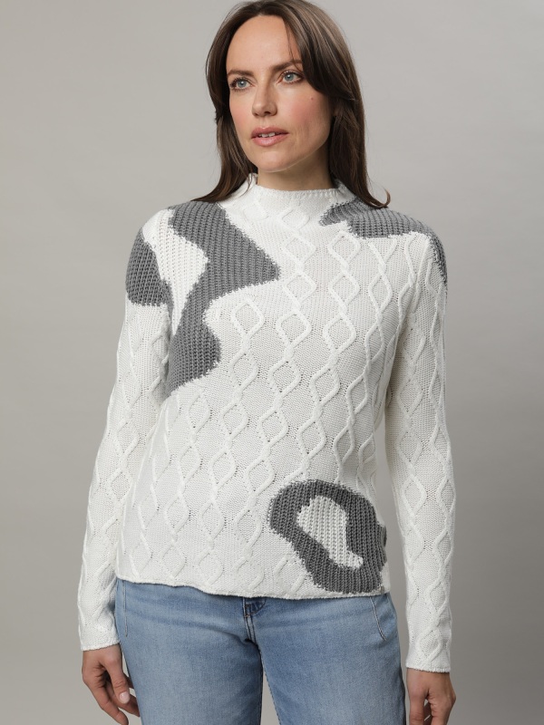 GolleHaug Pullover mit Stehkragen und Strukturmuster - 02521-11034