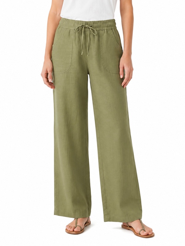 Leinenhose von LEBEK, olivgrün, 57260062 style