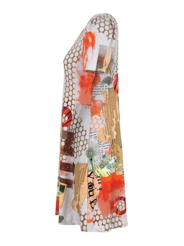 Dolcezza Kleid mit kreativem Collage-Print R2517 side