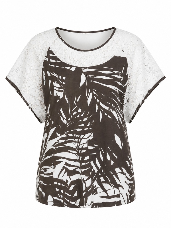 Habella Shirt mit Blätter-Print 54983
