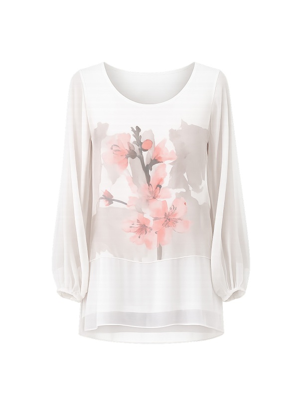 Bluse mit floralem Aquarell-Print von Tia 74535