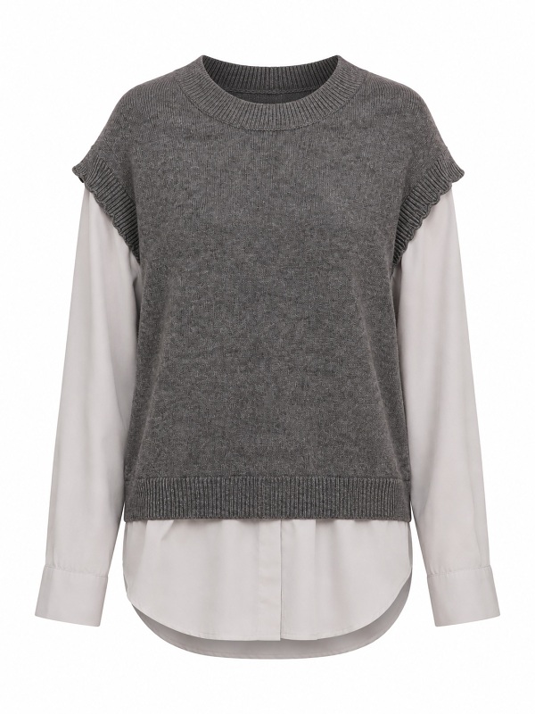 Pullover von Marinello, grau weiss, 16296