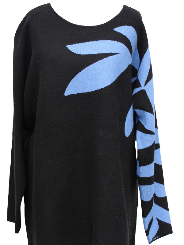 Pullover von Marinello, sehr angenehmer Tragekomfort, schwarz/blau, 13201