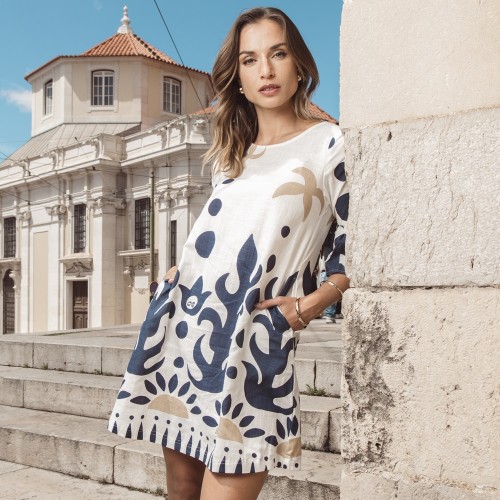 Orientique Nazca Dress Contemporary Frill Sleeve 40192 style