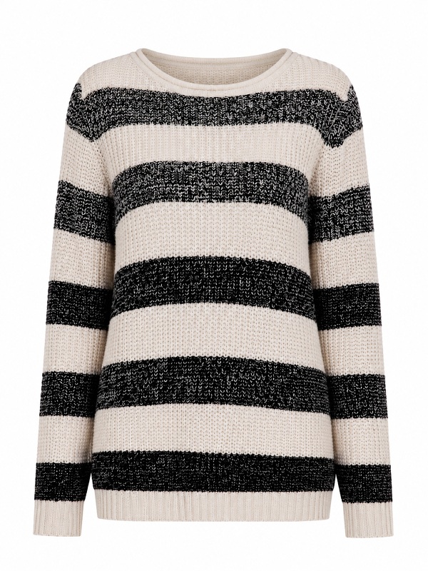Strickpullover von Hegler Fashion, schwarz/weiß, 025365