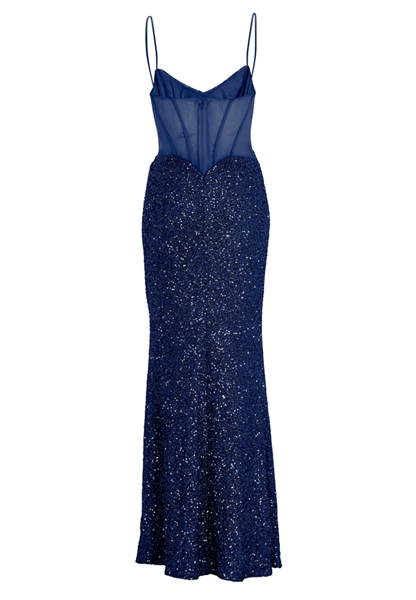 Slipdress mit transparenter Rückenpartie - navy 5AG070HK back