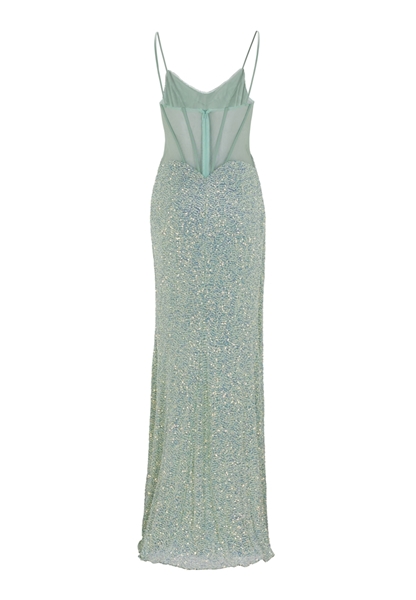 Slipdress mit transparenter Rückenpartie - frozen mint 5AG070HK  back