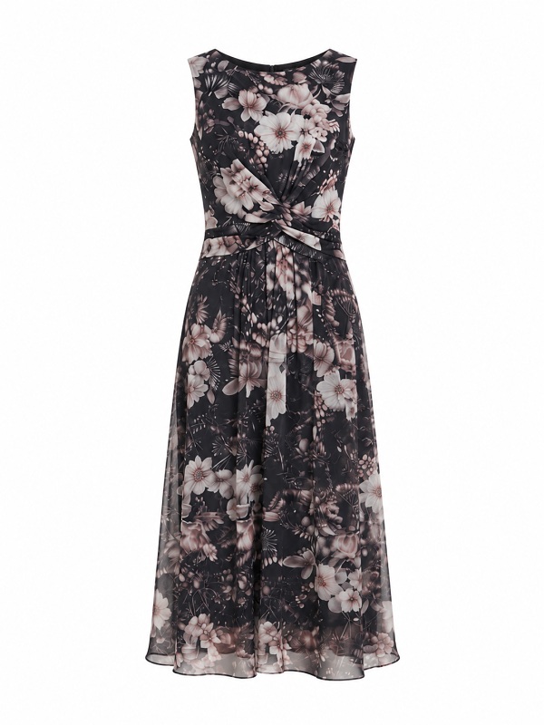 Swing Kleid aus bedrucktem Mesh 5AE14600