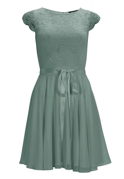 Cocktailkleid aus weicher Spitze und Chiffon, mint, Swing, Bild