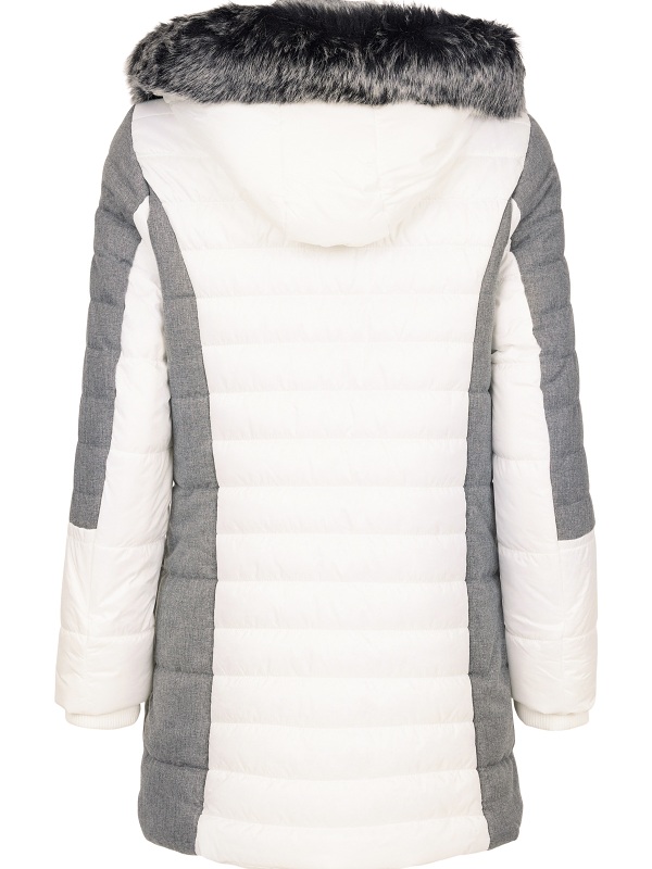 Normann Steppjacke mit abnehmbarer Kapuze und Kunstpelz  6723 back