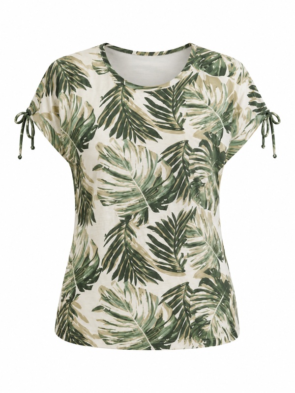Sommershirt von Anna Menotti, weiss-grün 031548