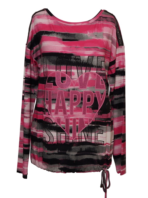 Top Secret Langarm Shirt - pink/schwarz 220911155