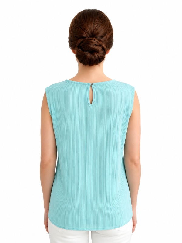 Ärmelloses Musselin-Top von Navigazione, blau 50048 back