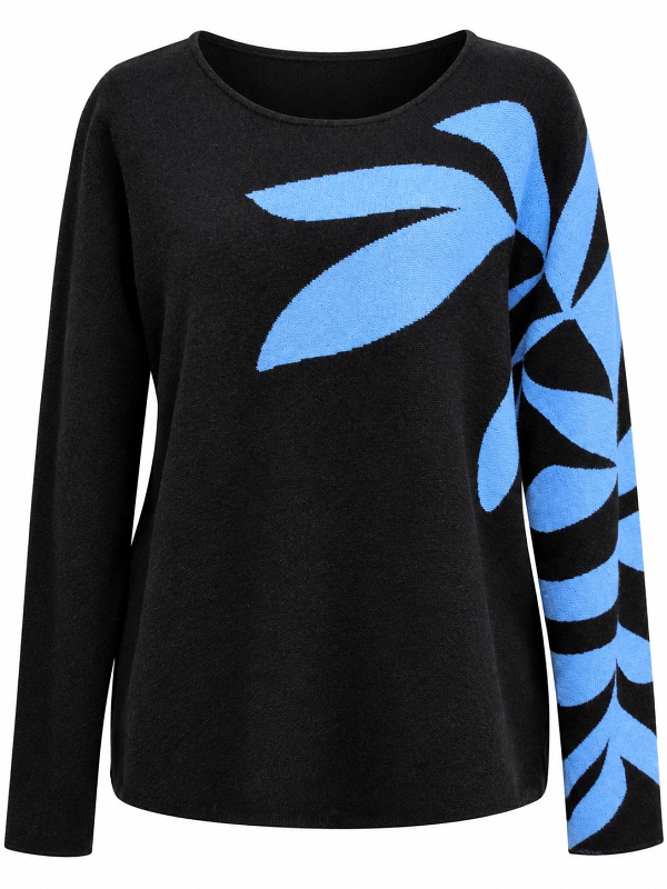 Pullover von Marinello, sehr angenehmer Tragekomfort, schwarz/blau, 13201