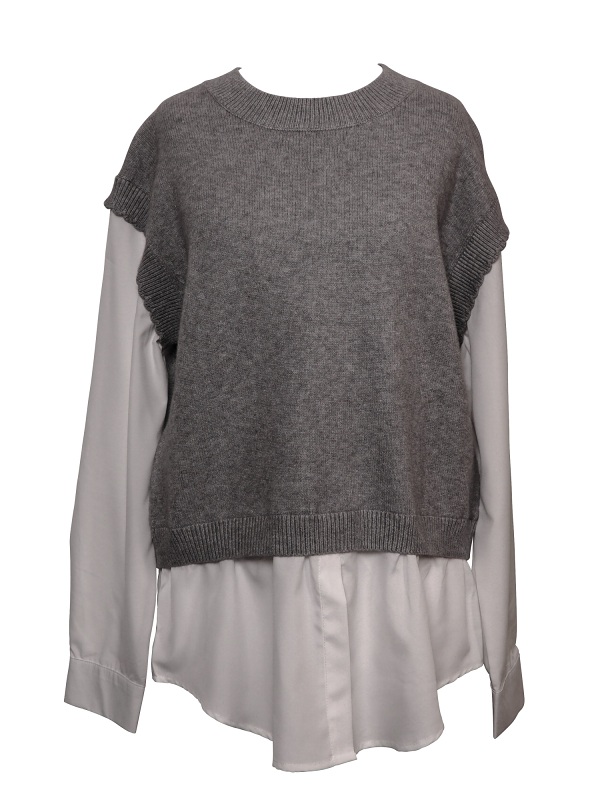 Pullover von Marinello, grau weiss, 16296