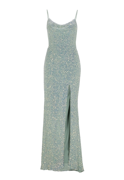 Slipdress mit transparenter Rückenpartie - frozen mint 5AG070HK 