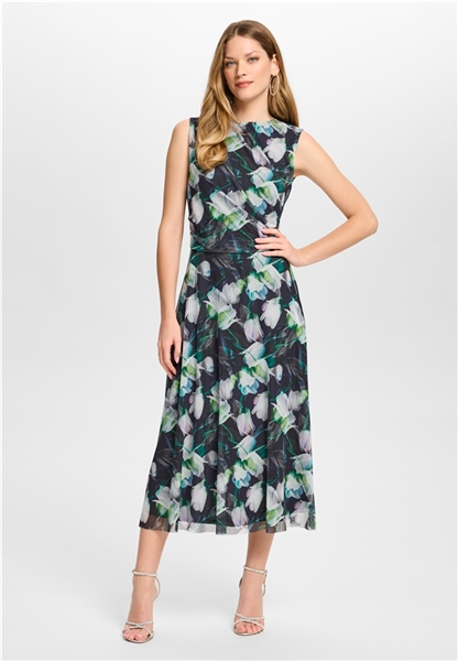 Swing Kleid aus bedrucktem Mesh 5AE10500 style