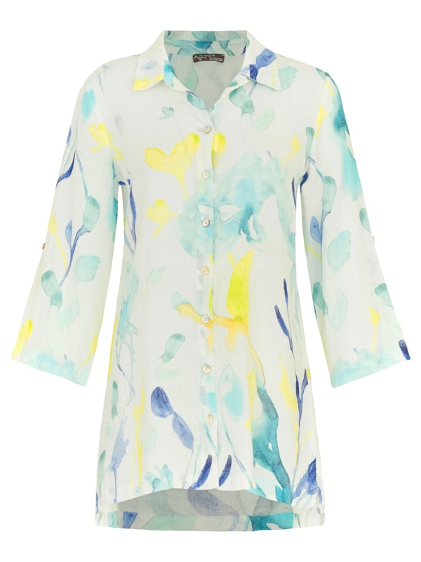 Dolcezza Hemdbluse mit Aquarell-Print R2537