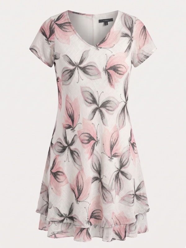 Sommerkleid von Anna Menotti, weiss-rosa  031 759
