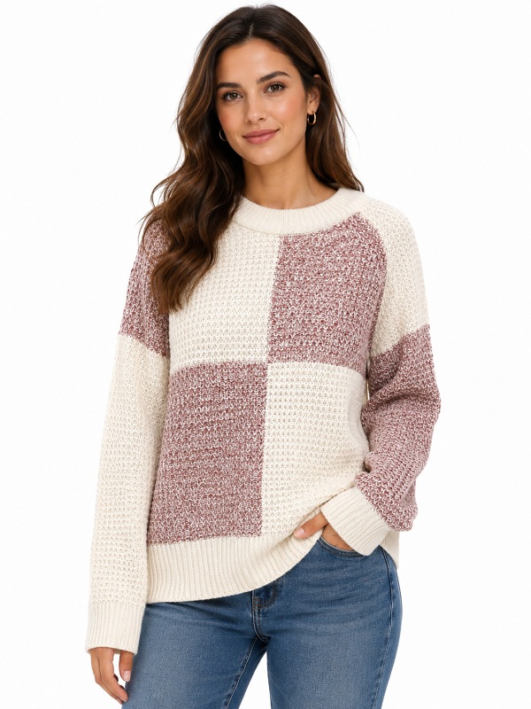 Strickpullover von M.X.O, offwhite/camel, 53504 style