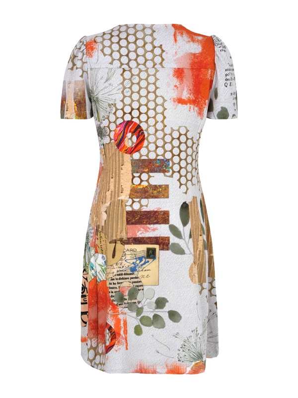 Dolcezza Kleid mit kreativem Collage-Print R2517 back