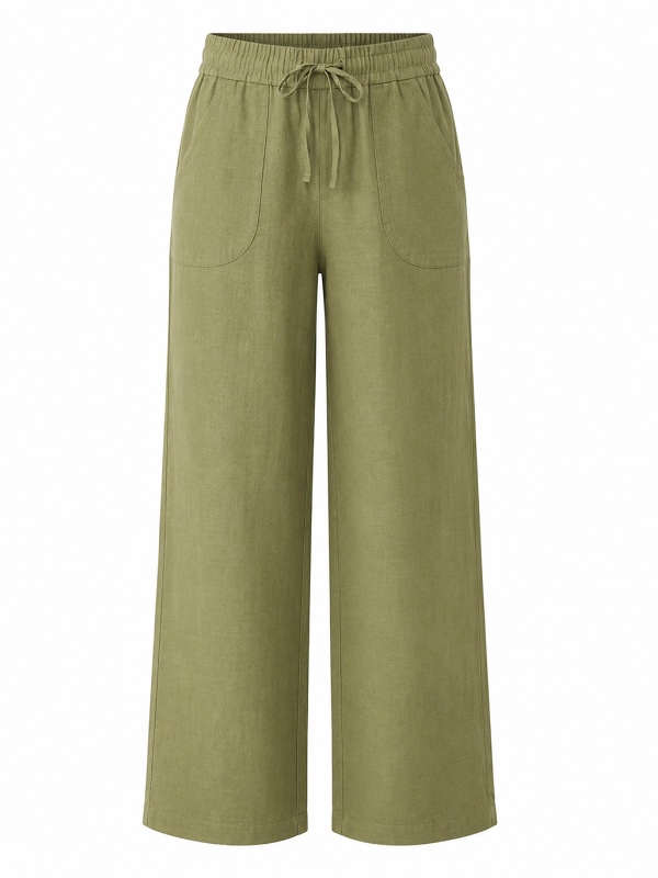 Leinenhose von LEBEK, olivgrün, 57260062