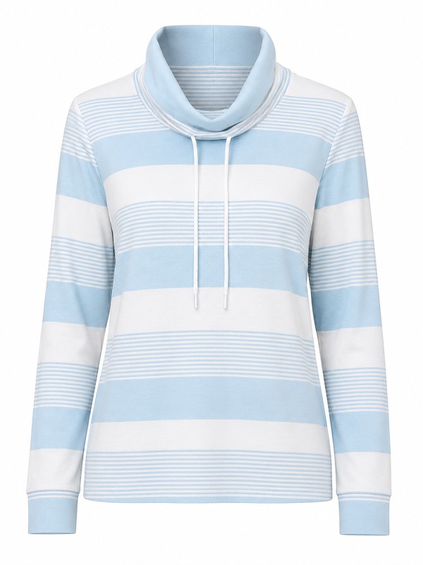 Gestreiftes Pullover mit Schalkragen von Lea H. 031608
