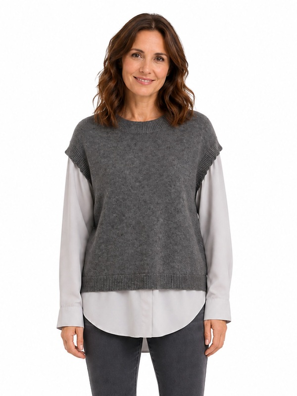 Pullover von Marinello, grau weiss, 16296 side