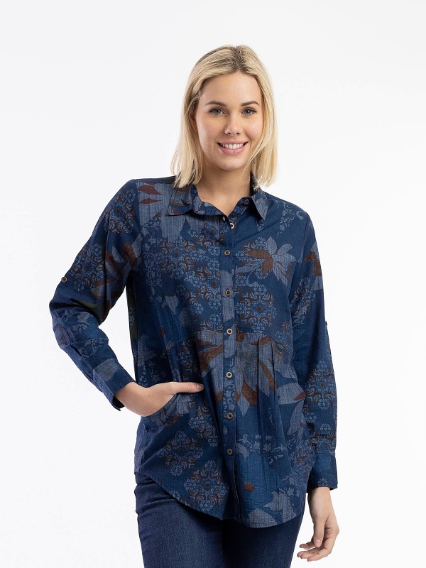 Orientique Dancing Queen Shirt Waist Seam 23057 close-up