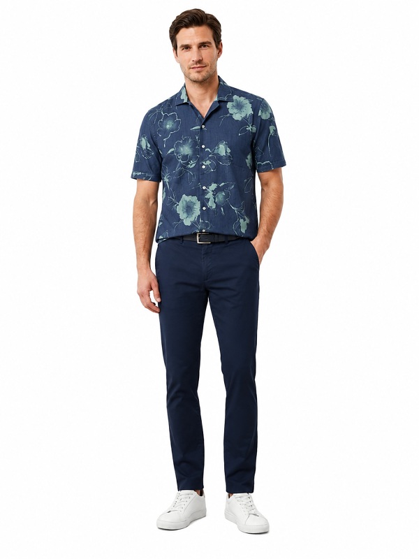 Digel Kurzarmhemd mit floralem Print 1137008 style