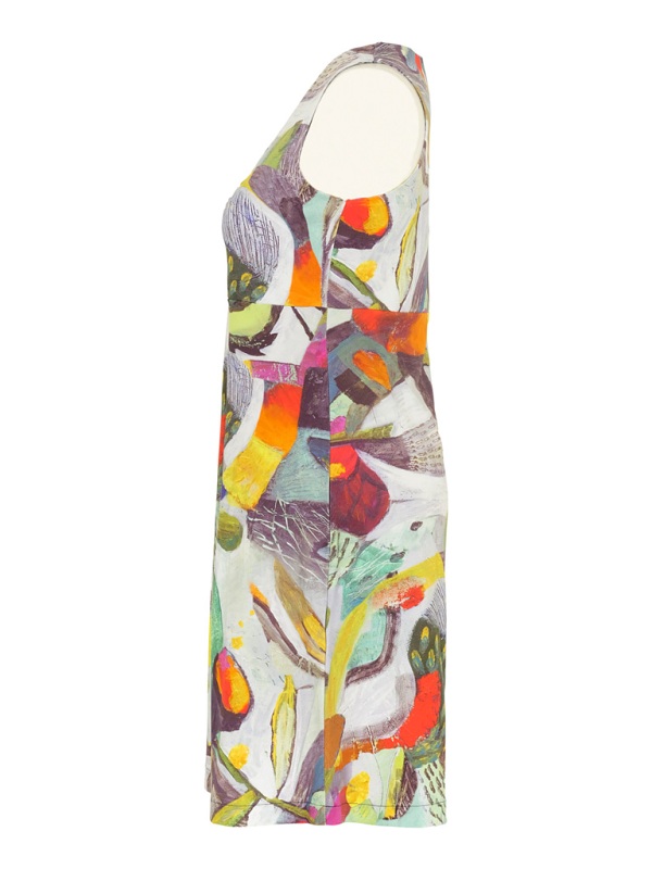 Dolcezza Kleid mit modernem Kunst-Print 2508 side