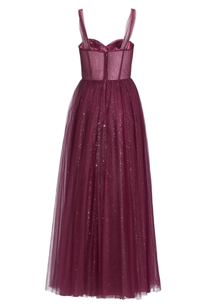 Tüllrobe mit Schimmereffekt - mulberry 5AI122HK back