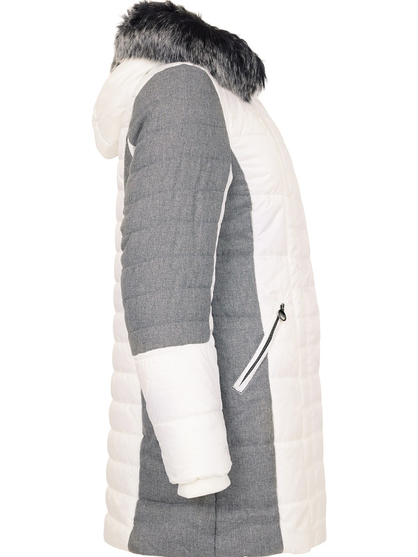 Normann Steppjacke mit abnehmbarer Kapuze und Kunstpelz  6723 side