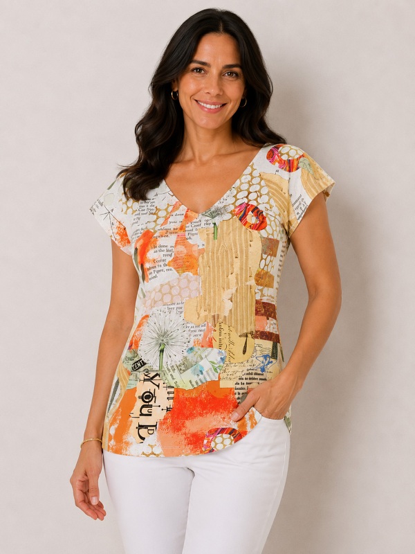 Dolcezza Shirt mit kreativem Collage-Print R2532 style
