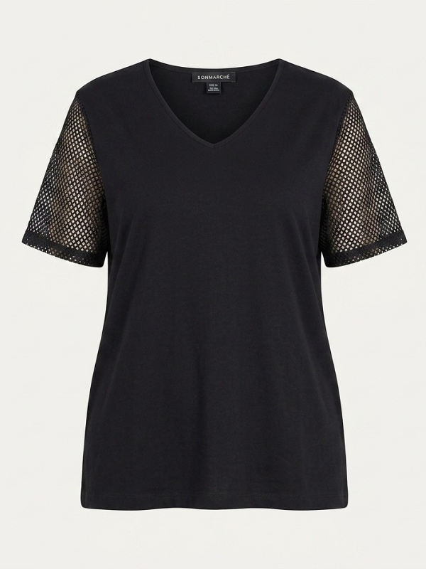 Lea h. Curve Sommershirt, schwarz  031689