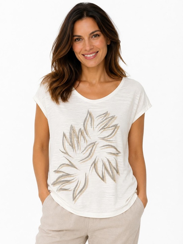 Shirt von LEBEK  ecru 7620032  style