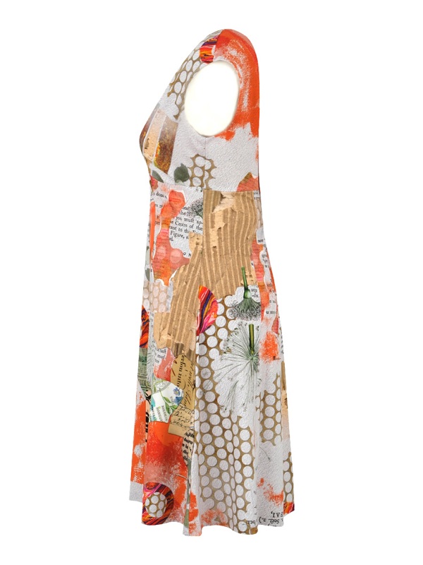 Dolcezza Kleid mit künstlerischem Patchwork-Print R2516 side