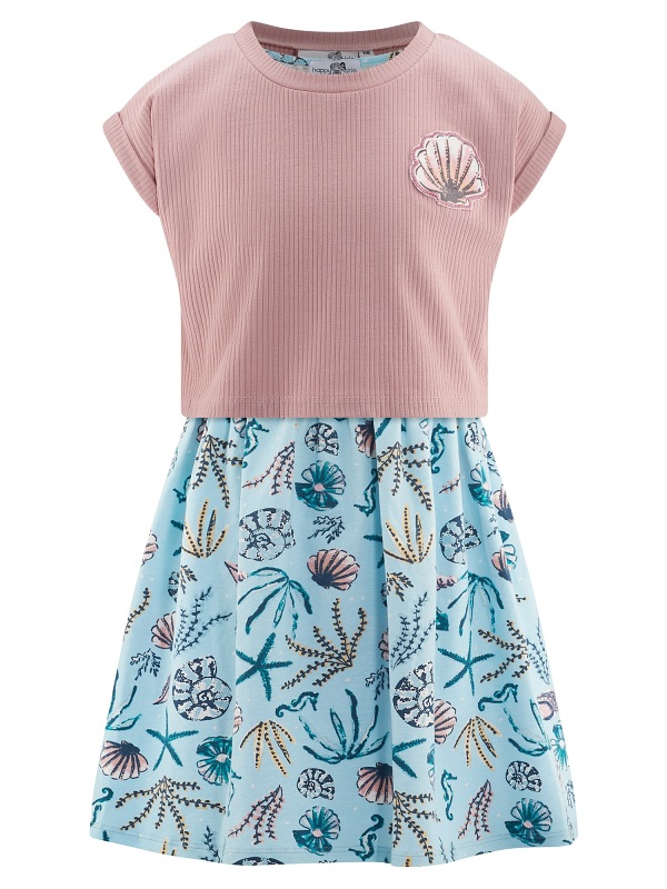 Kleid & Shirt Set von Happy Girls, dusty rose 961314
